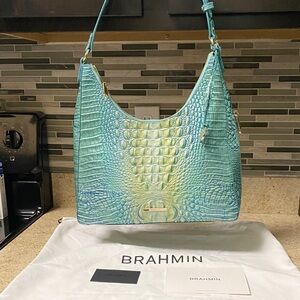 Brahmin Seafoam Crocodile Embossed Hobo Bag NWOT Price FIRM Never used